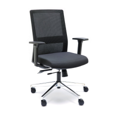 Silla ergonómica NIZA de Euromof en acabado negro, uso recomendado 8 horas