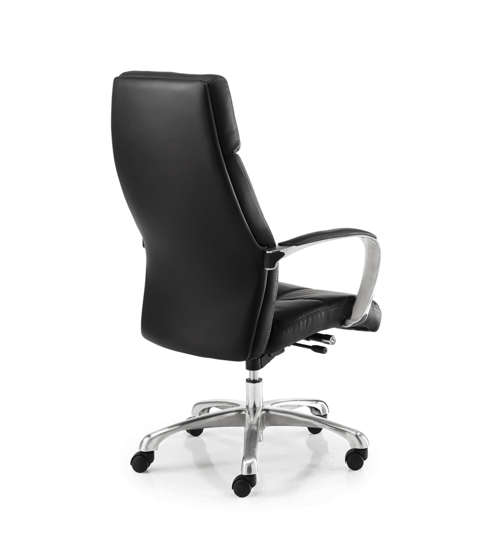Sillón de dirección DUBLIN de Euromof, en acabado ecopiel negro-2 Sillón de dirección DUBLIN de Euromof, en acabado ecopiel negro-2