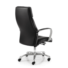 Sillón de dirección DUBLIN de Euromof, en acabado ecopiel negro