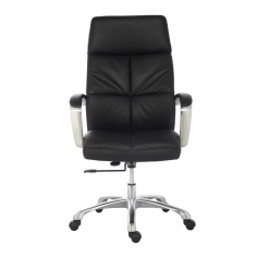 Sillón de dirección DUBLIN de Euromof, en acabado ecopiel negro