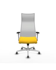 Silla Ergonómica Albacete sincro blanca brazos blancos base aluminio