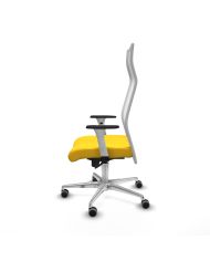 Silla Ergonómica Albacete sincro blanca brazos blancos base aluminio