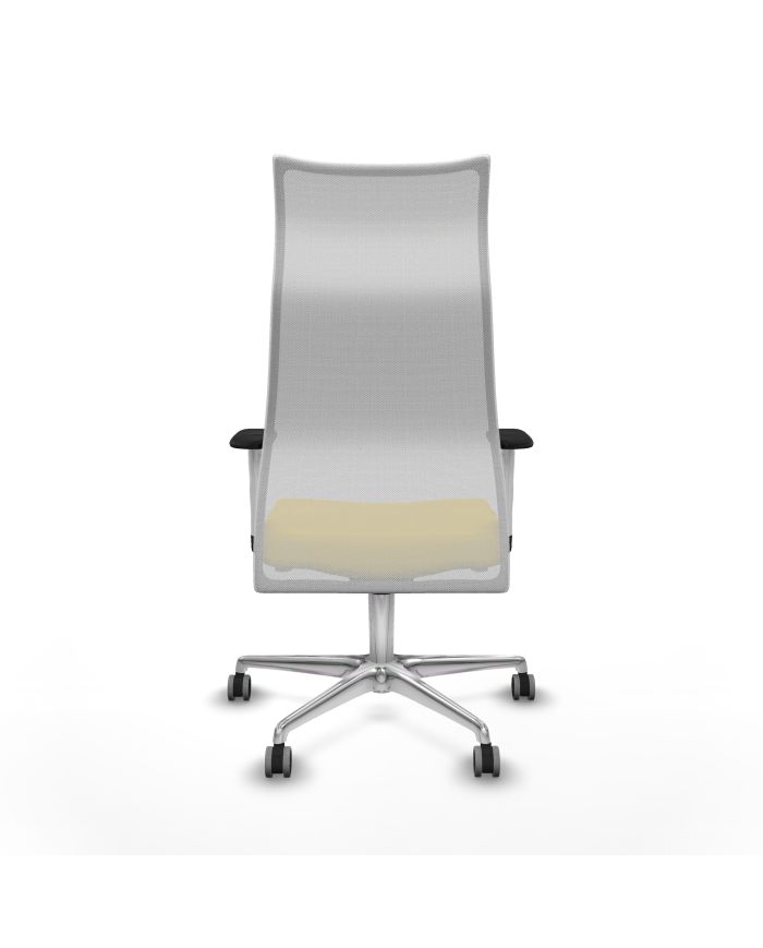 Silla Ergonómica Albacete sincro blanca brazos blancos base aluminio