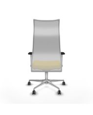 Silla Ergonómica Albacete sincro blanca brazos blancos base aluminio