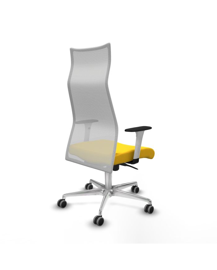 Silla Ergonómica Albacete sincro blanca brazos blancos base aluminio