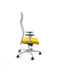 Silla Ergonómica Albacete sincro blanca brazos blancos base aluminio