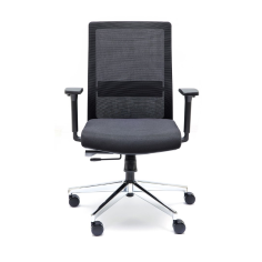Silla ergonómica NIZA de Euromof en acabado negro, uso recomendado 8 horas