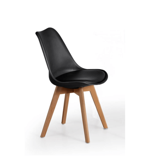 Lote 4 Sillas Confidente TALLIN de Euromof, Patas Madera, Diseño Nórdico-1