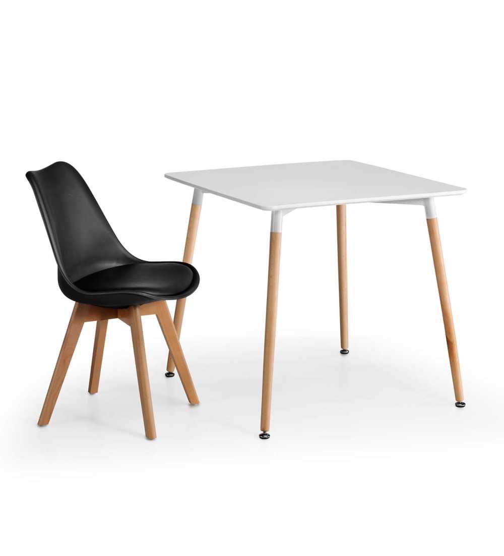 Lote 4 Sillas Confidente TALLIN de Euromof, Patas Madera, Diseño Nórdico-2 Lote 4 Sillas Confidente TALLIN de Euromof, Patas Madera, Diseño Nórdico-2