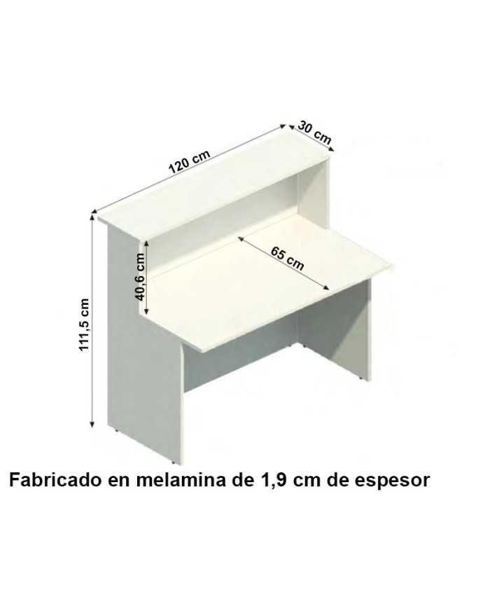 Mostrador recepción BASIC recto, color blanco, ancho 120 cm Mostrador recepción BASIC recto, color blanco, ancho 120 cm