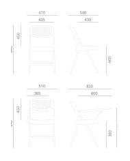 Lote 5 Sillas Plegables SEUL de Euromof, Ganchos Unión y Apilables, Acero y Plástico Blanco o Negro
