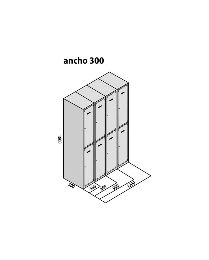TAQUILLA BD 300 2 PUERTAS 2 MÓDULOS AZUL