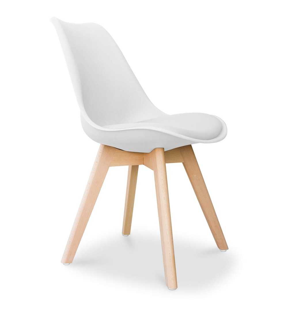 Lote 4 Sillas Confidente TALLIN de Euromof, Patas Madera, Diseño Nórdico-3 Lote 4 Sillas Confidente TALLIN de Euromof, Patas Madera, Diseño Nórdico-3