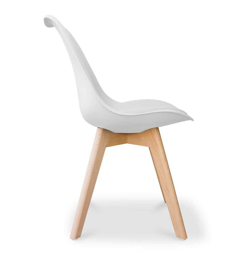 Lote 4 Sillas Confidente TALLIN de Euromof, Patas Madera, Diseño Nórdico-4 Lote 4 Sillas Confidente TALLIN de Euromof, Patas Madera, Diseño Nórdico-4