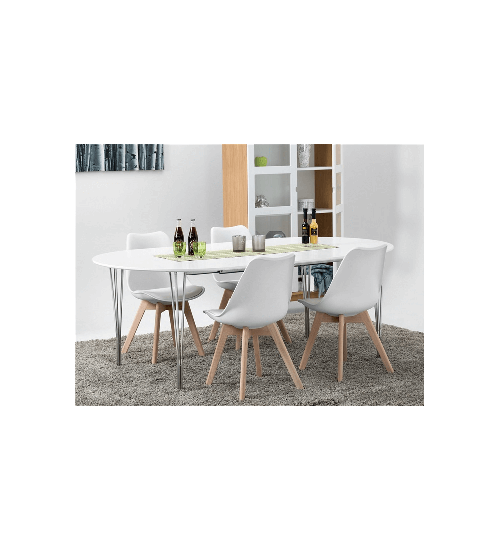 Lote 4 Sillas Confidente TALLIN de Euromof, Patas Madera, Diseño Nórdico-5 Lote 4 Sillas Confidente TALLIN de Euromof, Patas Madera, Diseño Nórdico-5