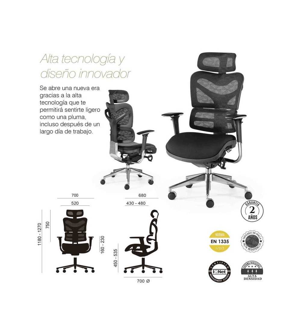 Silla ergonómica NEW ERGOSTONE de Euromof, uso recomendado 8 horas-0 Silla ergonómica NEW ERGOSTONE de Euromof, uso recomendado 8 horas-0