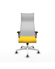 Silla Ergonómica Albacete sincro blanca brazos 1D base blanca