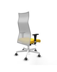 Silla Ergonómica Albacete sincro blanca brazos 1D base blanca