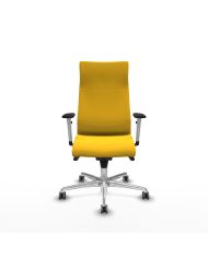 Silla Ergonómica Albacete dirección sincro brazos 1D blancos base aluminio ruedas 65 engomadas