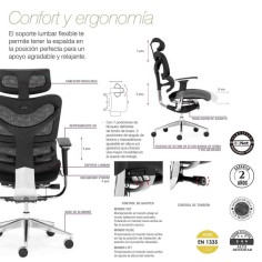 Silla ergonómica NEW ERGOSTONE de Euromof, uso recomendado 8 horas