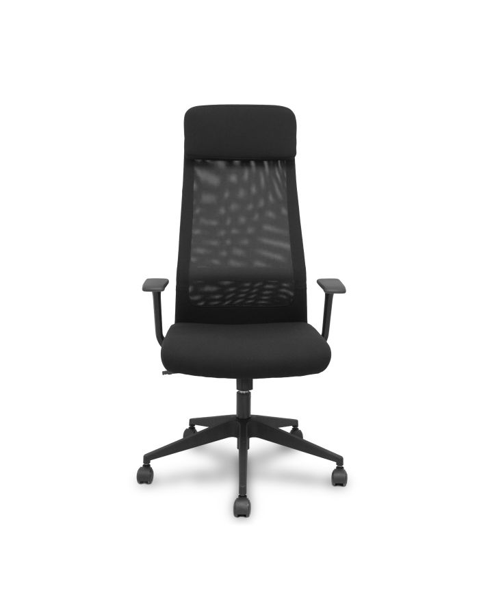 Silla Pro536 basculante negra brazos fijos.