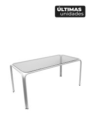 Mesa Vega chasis plata cristal fumé