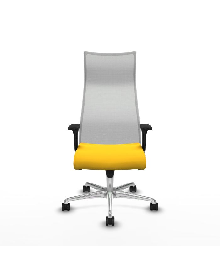 Silla Ergonómica Albacete sincro blanca brazos 1D base aluminio
