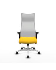 Silla Ergonómica Albacete sincro blanca brazos 1D base aluminio