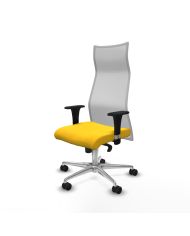 Silla Ergonómica Albacete sincro blanca brazos 1D base aluminio