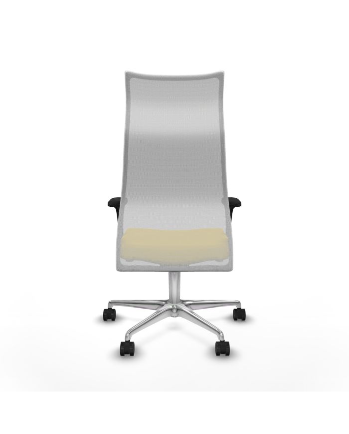 Silla Ergonómica Albacete sincro blanca brazos 1D base aluminio