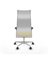 Silla Ergonómica Albacete sincro blanca brazos 1D base aluminio