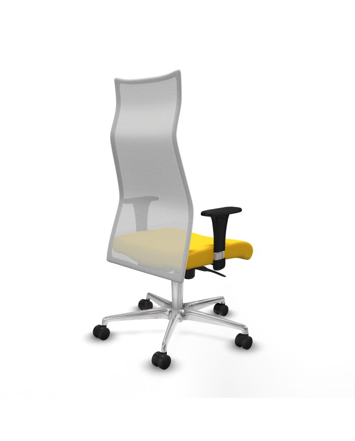 Silla Ergonómica Albacete sincro blanca brazos 1D base aluminio