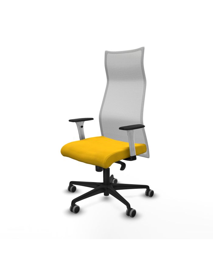 Silla Ergonómica Albacete sincro blanca bali brazos blancos