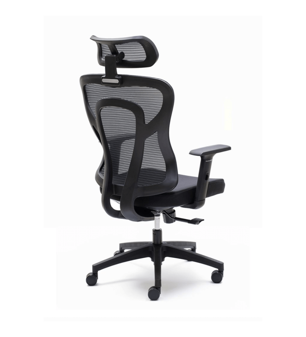 Silla ergonómica CALI de Euromof, en acabado negro-0 Silla ergonómica CALI de Euromof, en acabado negro-0