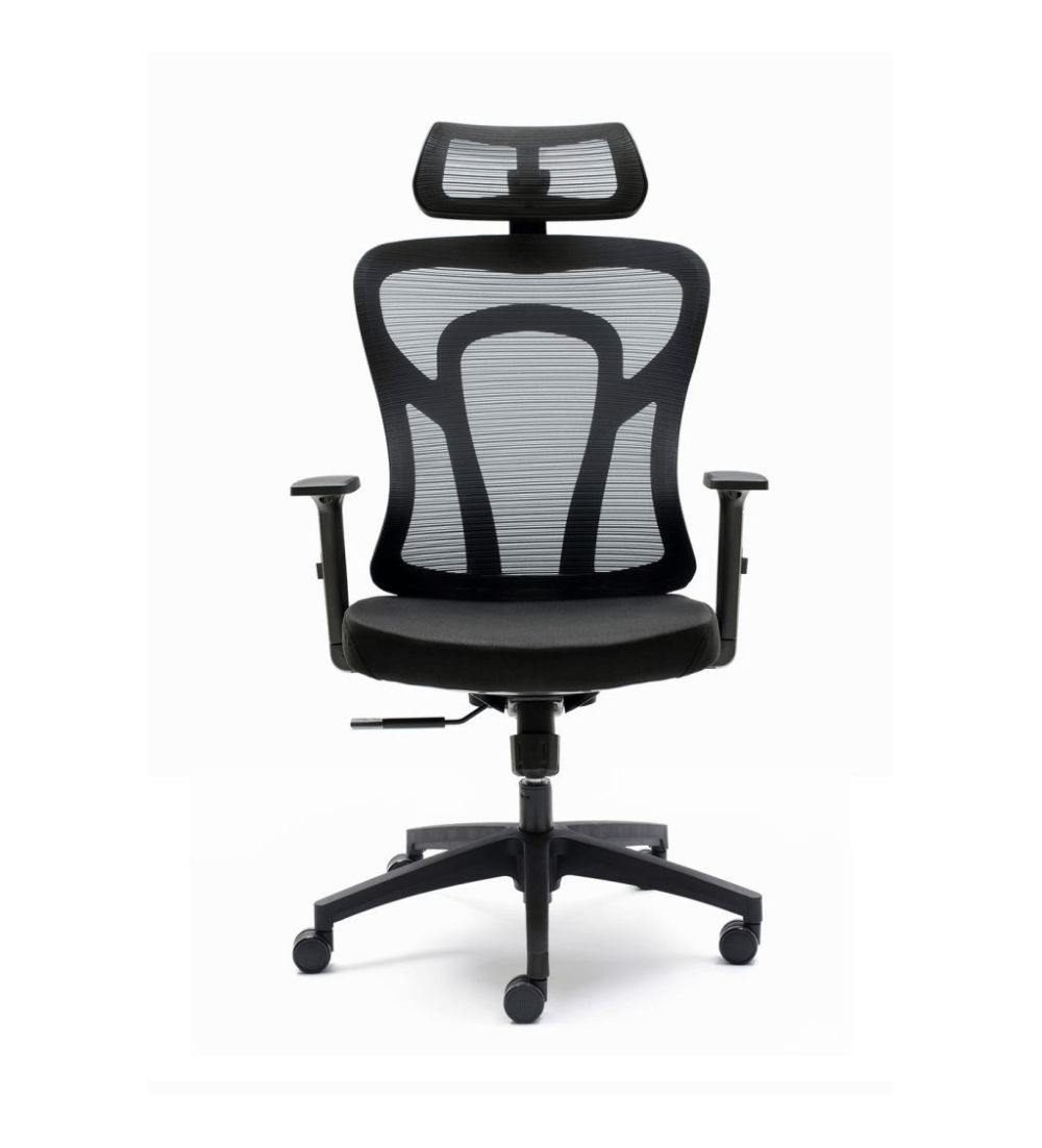Silla ergonómica CALI de Euromof, en acabado negro-1 Silla ergonómica CALI de Euromof, en acabado negro-1