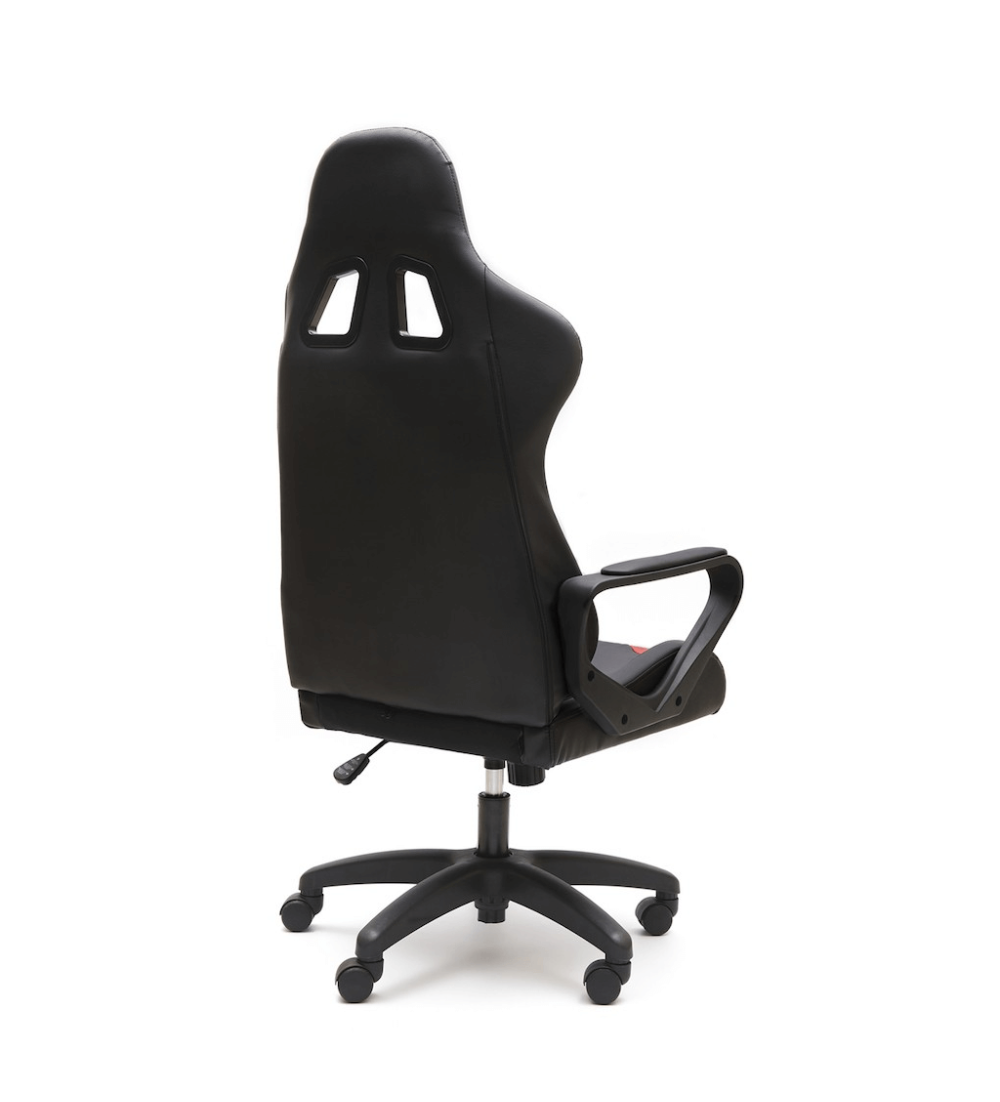 Silla ergonómica GAMER ARCADE de Euromof en acabado negro y rojo