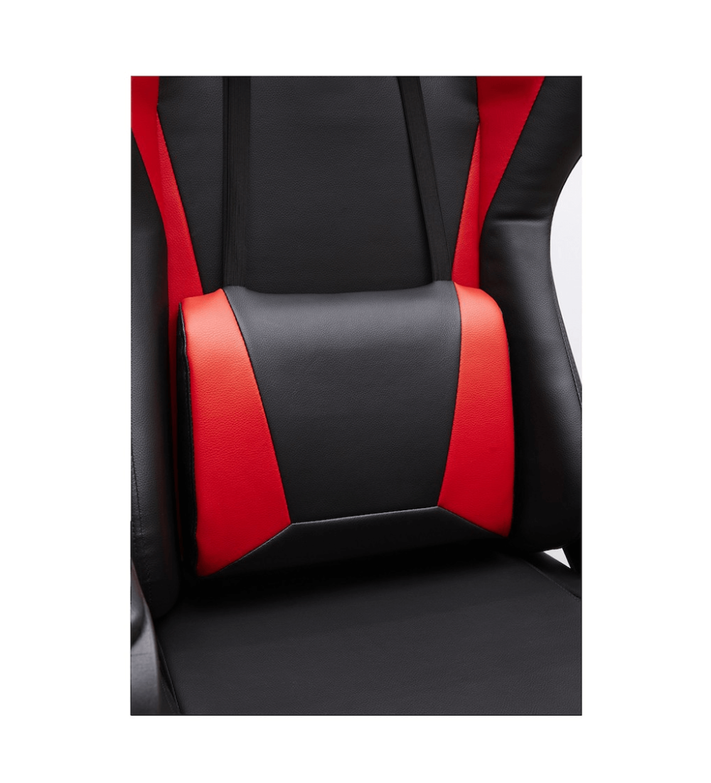 Silla ergonómica GAMER ARCADE de Euromof en acabado negro y rojo