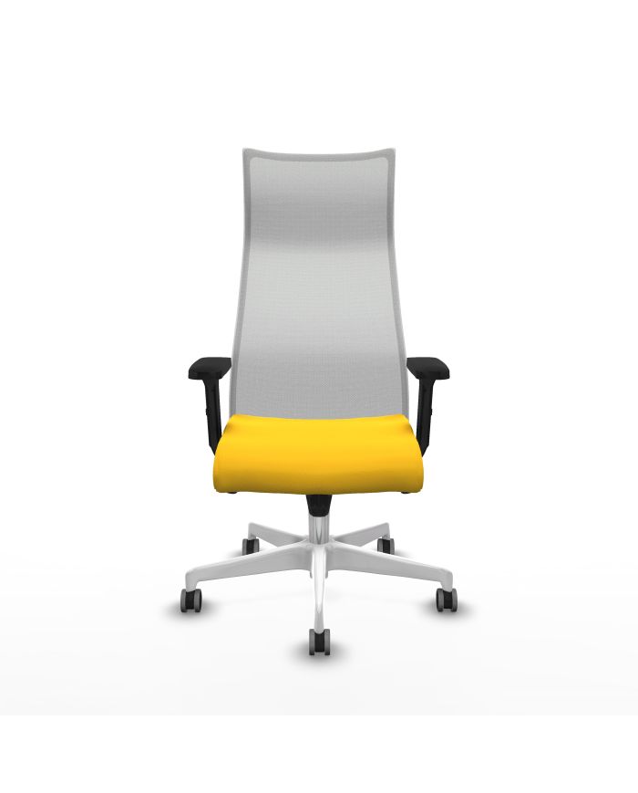 Silla Ergonómica Albacete sincro blanca brazos 2D base blanca
