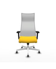 Silla Ergonómica Albacete sincro blanca brazos 2D base blanca
