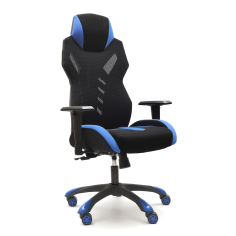 Silla ergonómica GAMER GALAXY de Euromof en acabado negro y azul