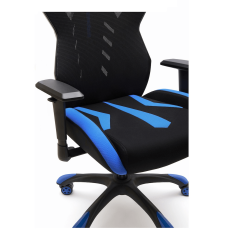 Silla ergonómica GAMER GALAXY de Euromof en acabado negro y azul