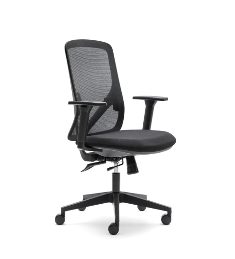 Silla ergonómica LYON de Euromof, en acabado negro