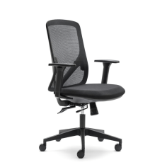 Silla ergonómica LYON de Euromof, en acabado negro