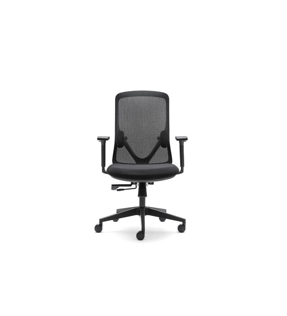Silla ergonómica LYON de Euromof, en acabado negro-0 Silla ergonómica LYON de Euromof, en acabado negro-0
