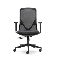 Silla ergonómica LYON de Euromof, en acabado negro