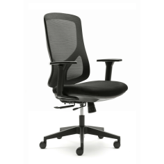 Silla ergonómica NANTES de Euromof, en acabado negro