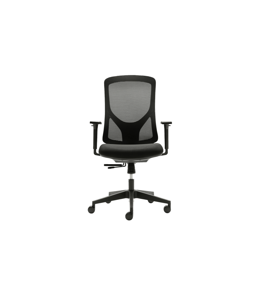 Silla ergonómica NANTES de Euromof, en acabado negro-0 Silla ergonómica NANTES de Euromof, en acabado negro-0