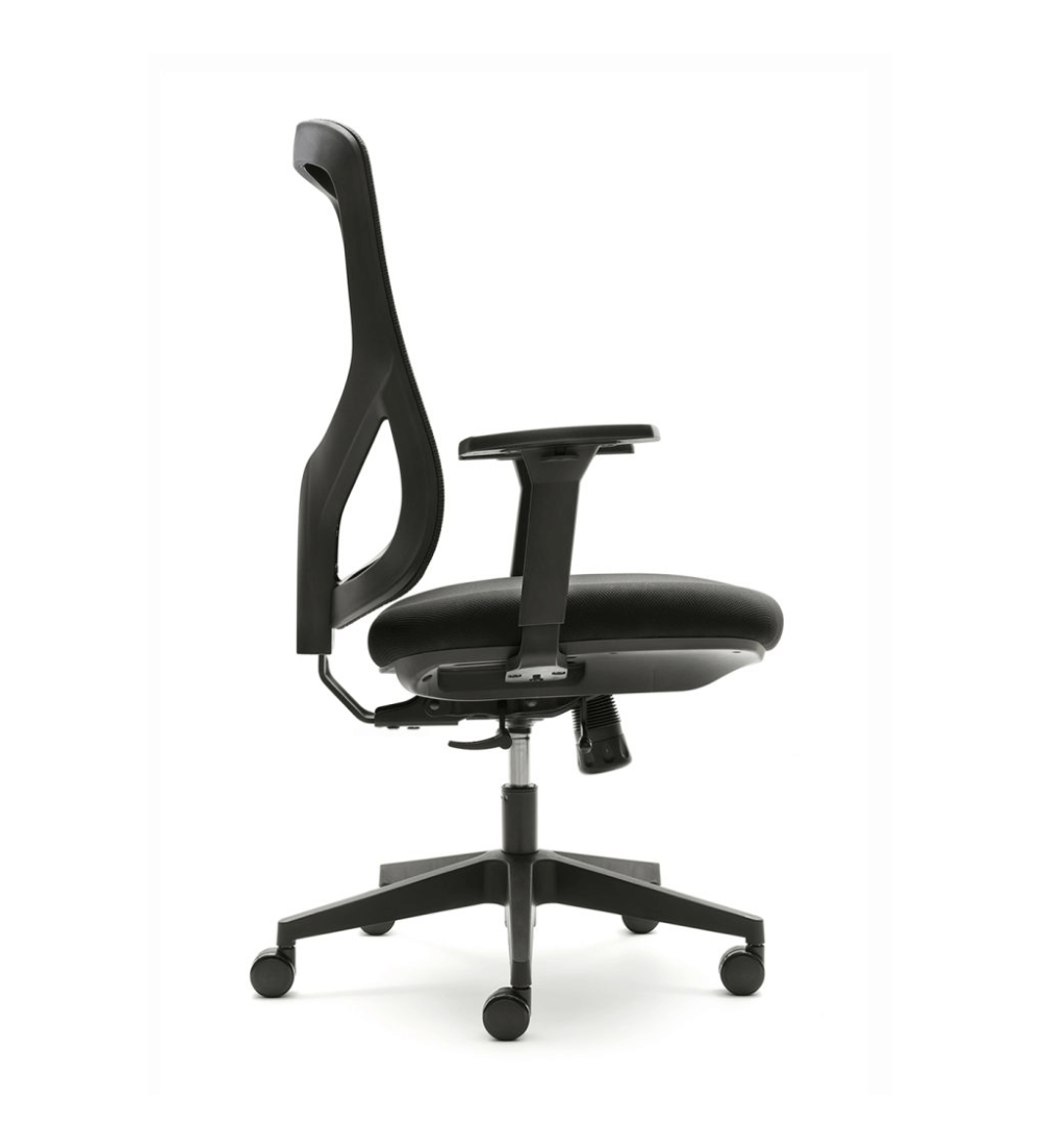 Silla ergonómica NANTES de Euromof, en acabado negro-2 Silla ergonómica NANTES de Euromof, en acabado negro-2