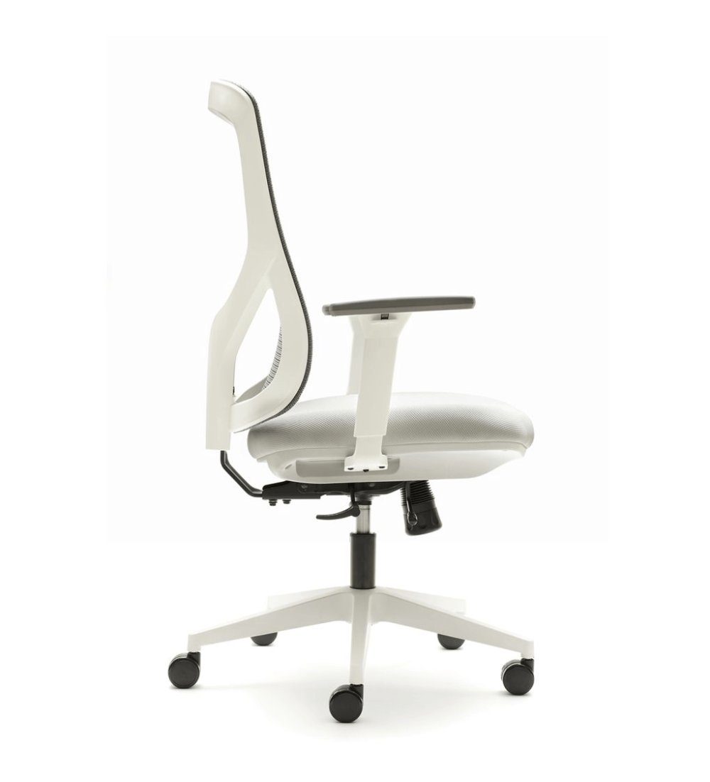 Silla ergonómica NANTES de Euromof, en acabado blanco-3 Silla ergonómica NANTES de Euromof, en acabado blanco-3