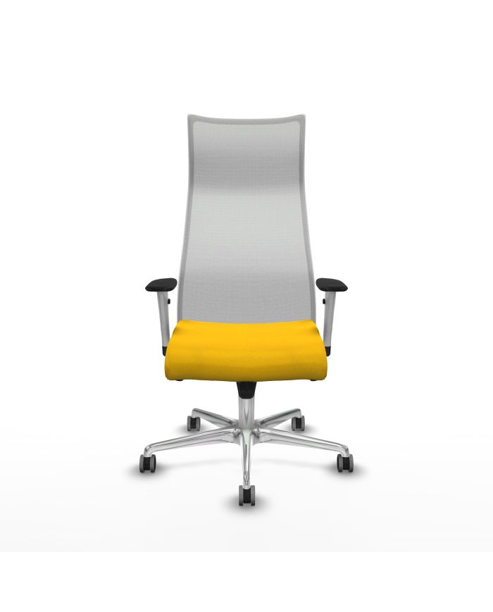 Silla Ergonómica Albacete sincro blanca bali brazos blancos base aluminio